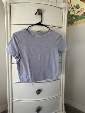 wild fable Light Gray Short Sleeve Crop Tee